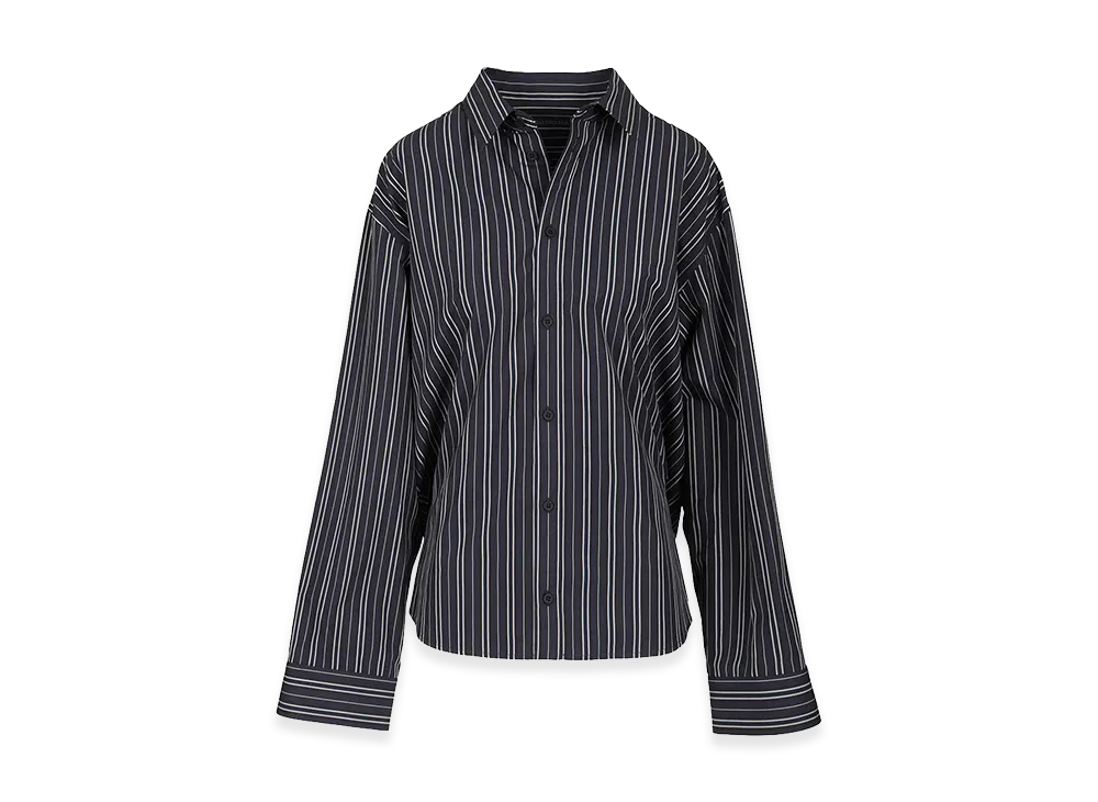 BALENCIAGA Women's Semi-Fitted Shirt In Cotton Poplin "Blue"