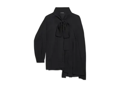 BALENCIAGA Women's Scarf Blouse "Black"