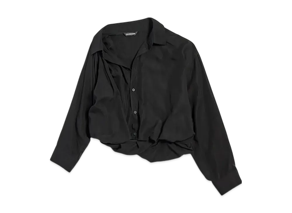 BALENCIAGA Women's One Shoulder Shirt "Black"