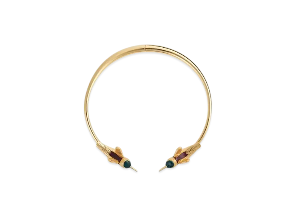 Bottega Veneta Colibri Necklace "White/Dark Green"