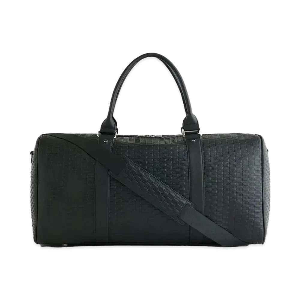 Kith Duffle Bag with Monogram Deboss in Saffiano Leather "Black"
