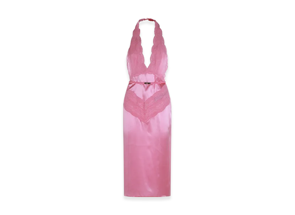 GUCCI Women's Satin And Lace Dress "Pink"