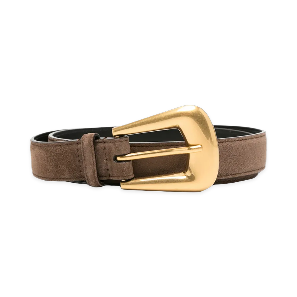 Saint Laurent Women's Folk Buckle Belt "Brown"