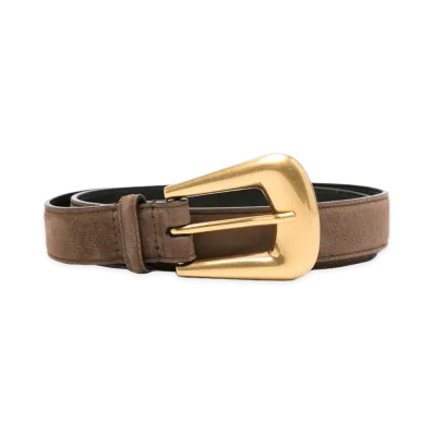 Saint Laurent Women's Folk Buckle Belt "Brown"