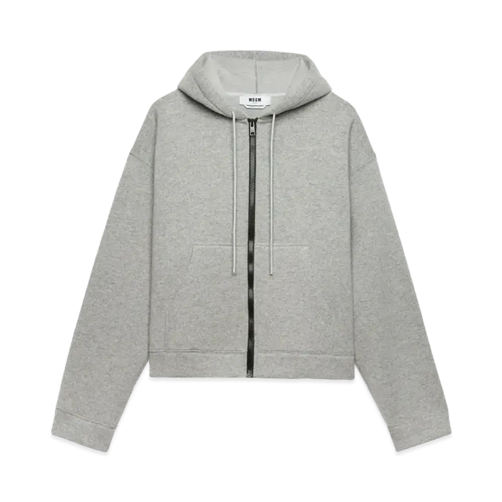 MSGM Scuba-Effect Hooded Sweatshirt "Gray"
