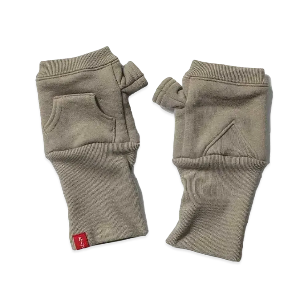 BEAMS JAPAN x LOOPWHEELER Exclusive Hanging Fleece Gloves "Cement"