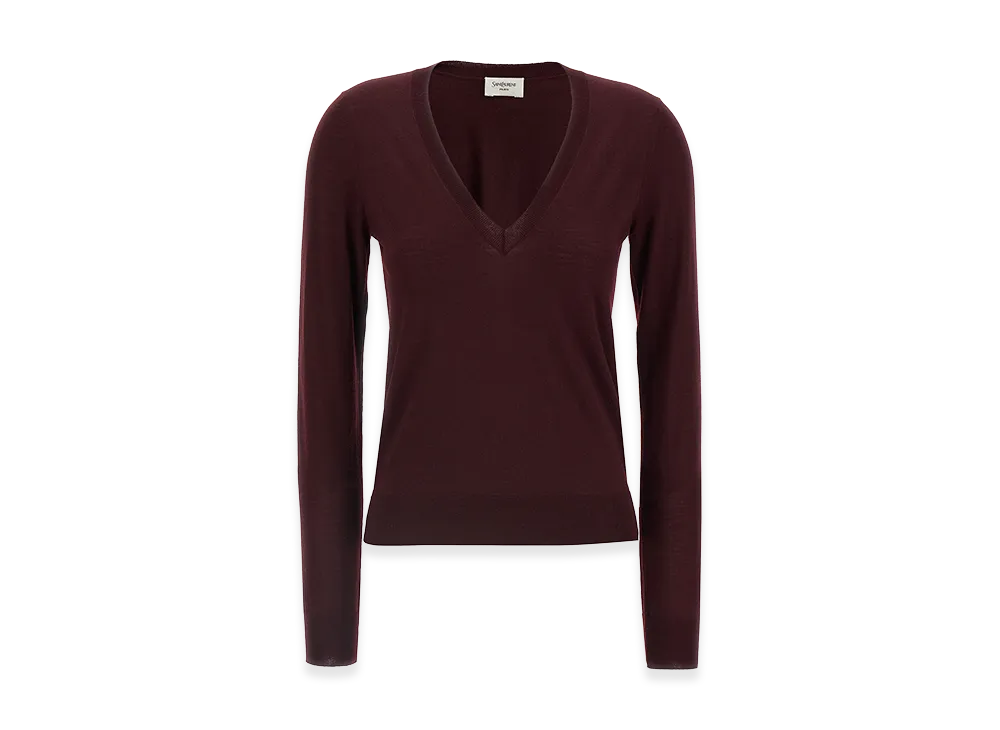 Saint Laurent Women's Wool Sweater "Bordeaux"