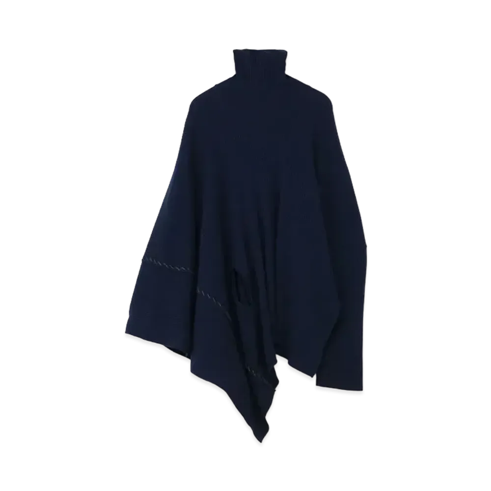 Yohji Yamamoto Y's MIX UP HAND STITCH PONCHO "Navy"