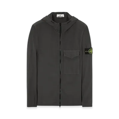 Stone Island 12402 Naslan Light Garment Dyed Hooded Overshirt - 22SS "Dark Grey"