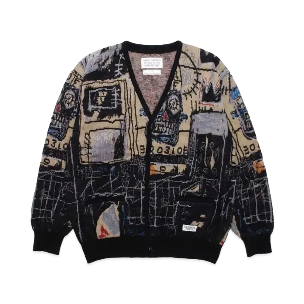 WACKO MARIA Jean-Michel Basquiat / Mohair Knit Jacquard Cardigan "One"