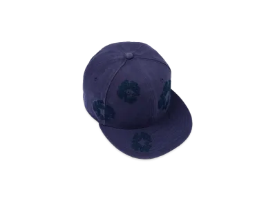 DENIM TEARS New Era Mono Wreath Canvas Fitted "Indigo"