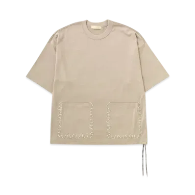 mastermind WORLD Boxy Hand Stitched Tee "Sand"