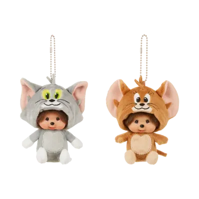 Sekiguchi -Tom and Jerry x Monchhichi- Tom Monchhichi & Jerry Monchhichi Big Face SS Keychain Set of 2