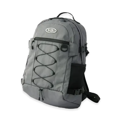 X-Girl Women's Oval Logo Bungee Cord Backpack "Grey"