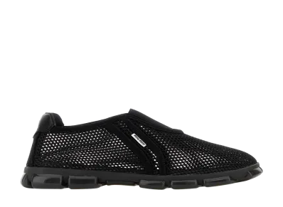 MIU MIU Women's Mesh Slip Ons "Black"