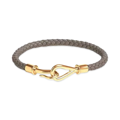 Hermes Jumbo H Bracelet "Gris Etain/Gold"