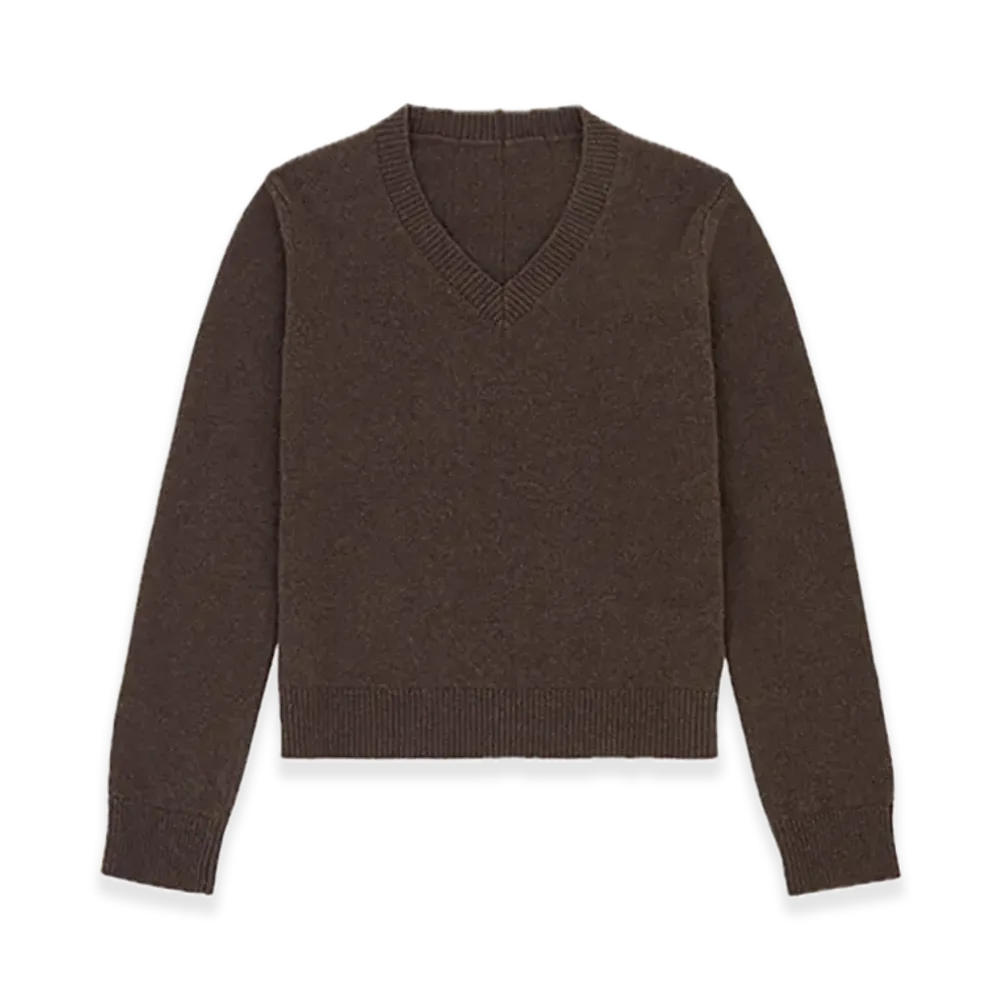 MM6 Maison Margiela V-neck Wool Jumper "Brown"