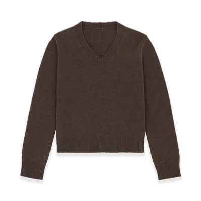 MM6 Maison Margiela V-neck Wool Jumper "Brown"