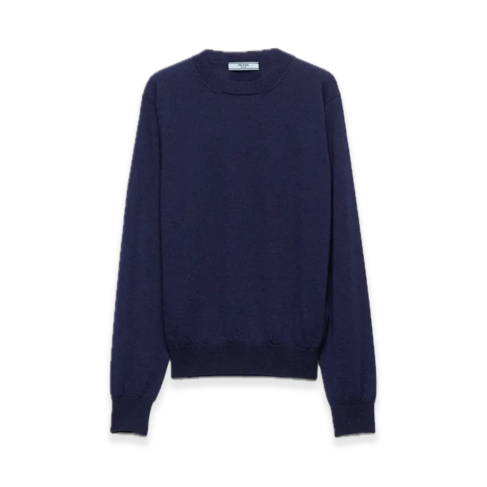 PRADA Cashmere Crewneck Sweater "Navy"
