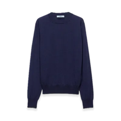PRADA Cashmere Crewneck Sweater "Navy"