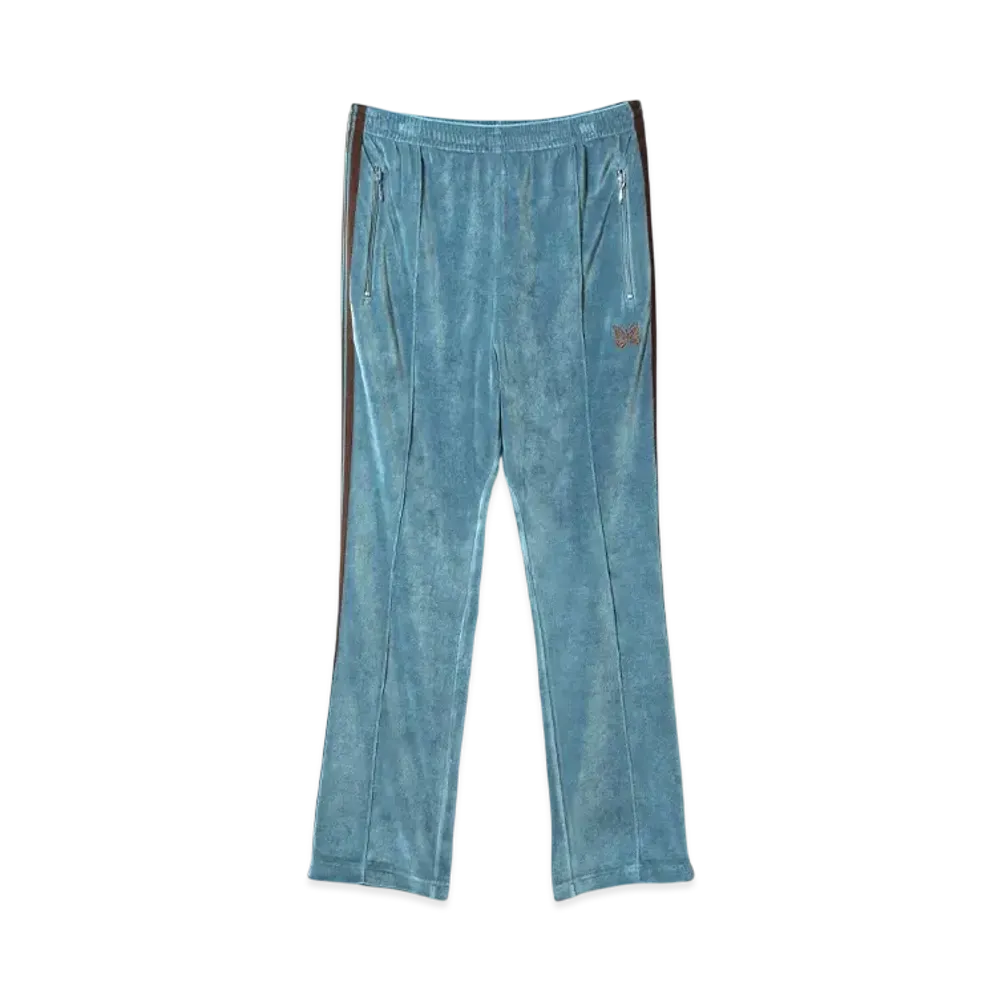 NEEDLES Narrow Track Pant - C/PE Velour "Blue"