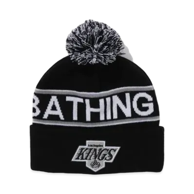 A BATHING APE x Mitchell & Ness x NHL Pom Beanie "Black"