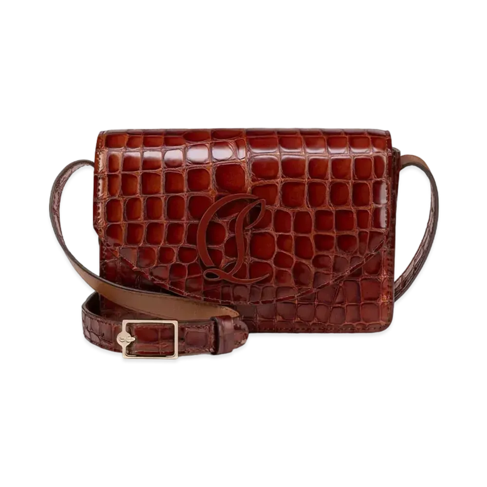 Christian Louboutin Loubi54 Crossbody Bag Alligator Embossed Calf Leather "Brown"