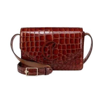 Christian Louboutin Loubi54 Crossbody Bag Alligator Embossed Calf Leather "Brown"