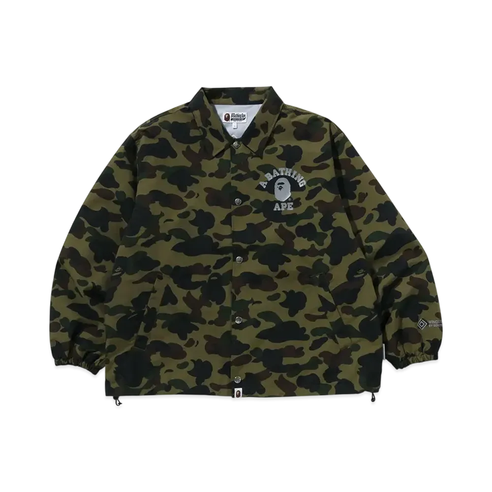 A BATHING APE Gore-Tex Wind Stopper 1St Camo Relaxed Coach Jacket "Green"