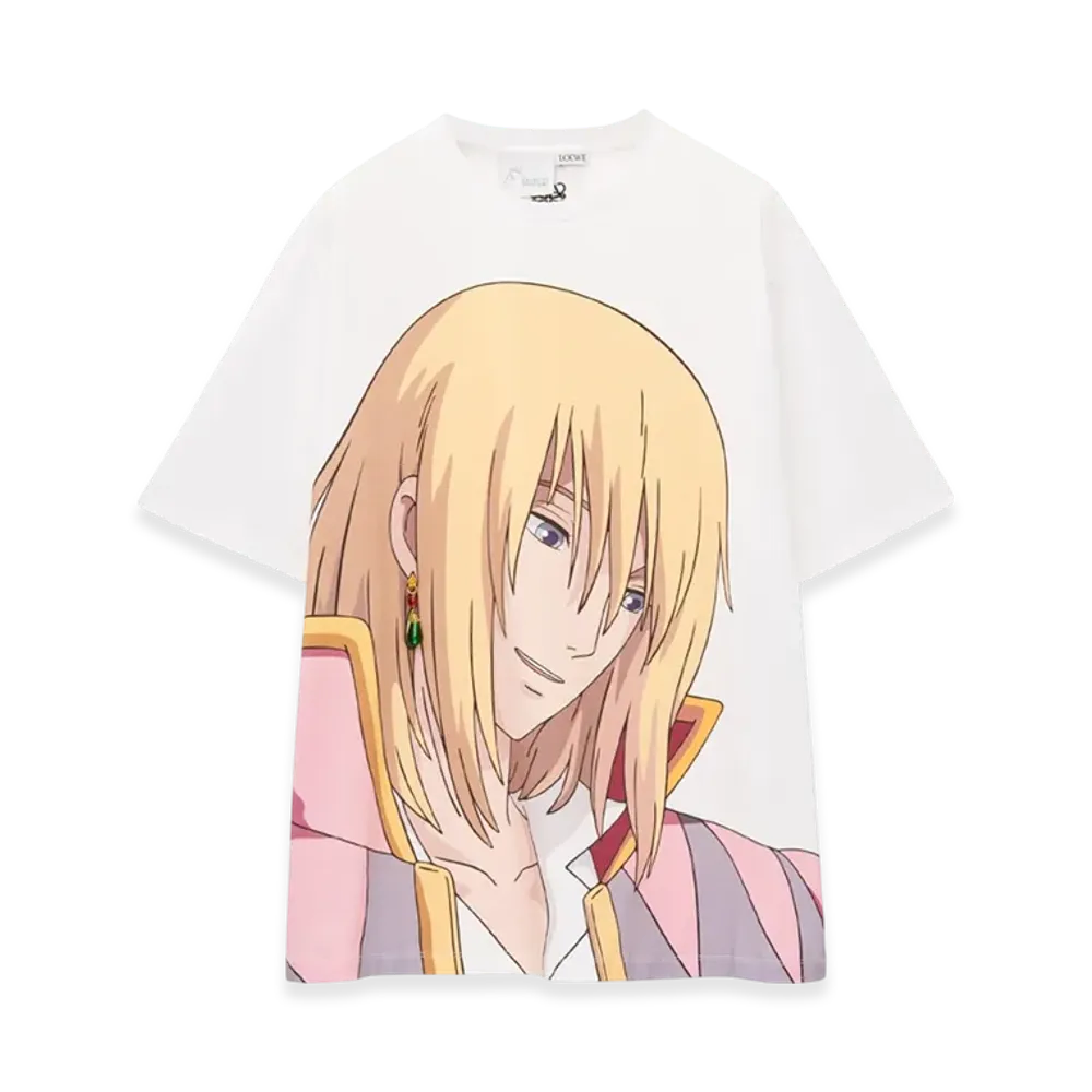 LOEWE x Howl's Moving Castle Embellished T-Shirt in Cotton "White/Beige"