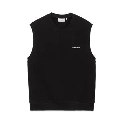 Carhartt WIP Script V-Neck Vest Sweatshirt "Black/White"