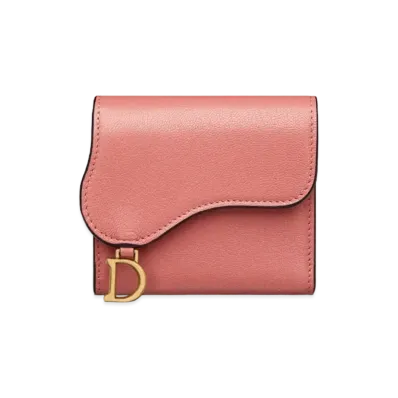 Dior Saddle Lotus Wallet Goatskin "Dusty Coral Pink"