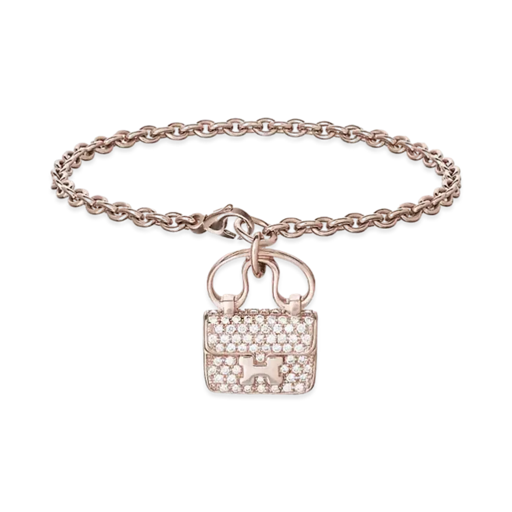Hermes Constance Amulette Bracelet PM "Pink Gold/131 Diamonds"
