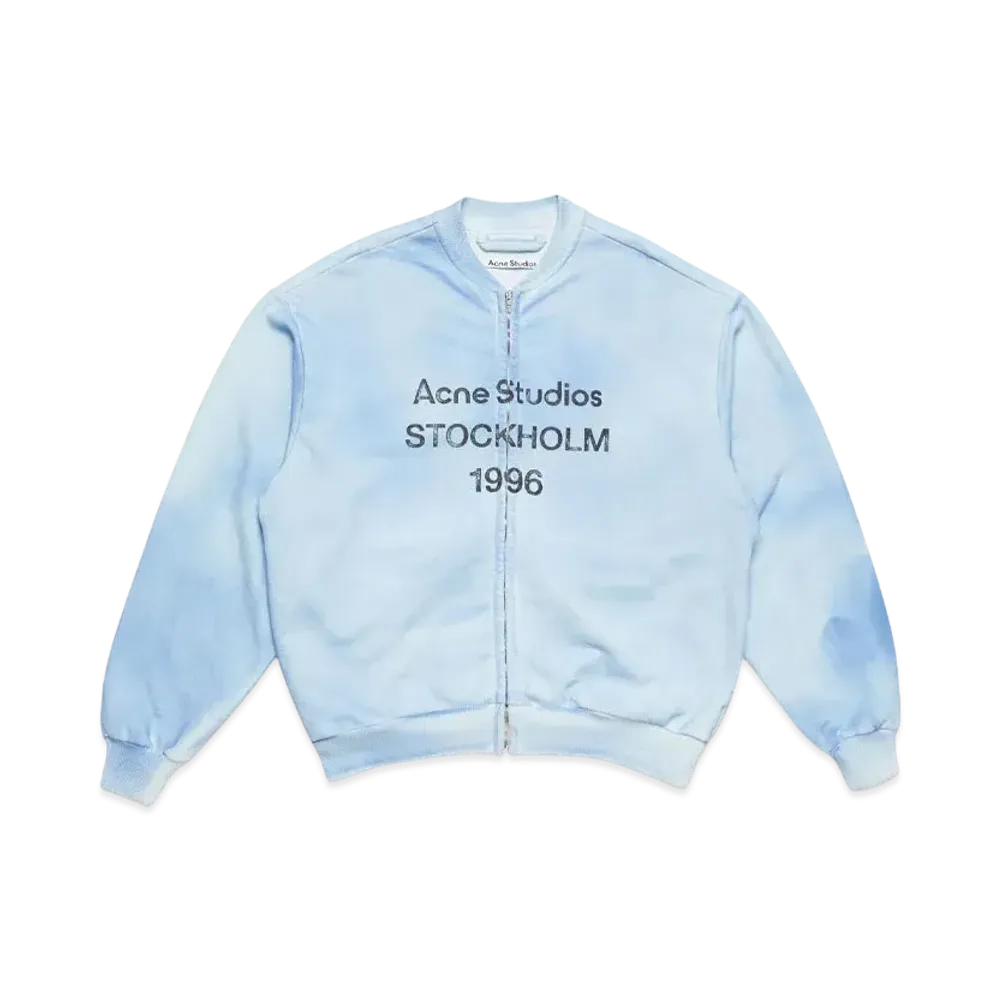 Acne Studios Zip Sweater Logo "Dusty Blue"