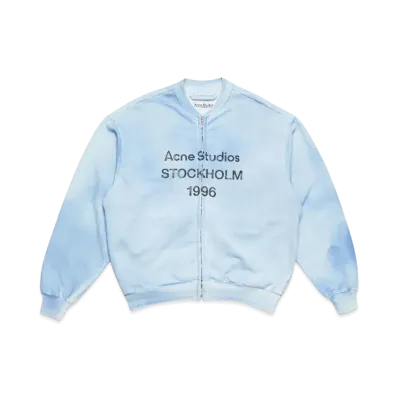 Acne Studios Zip Sweater Logo "Dusty Blue"