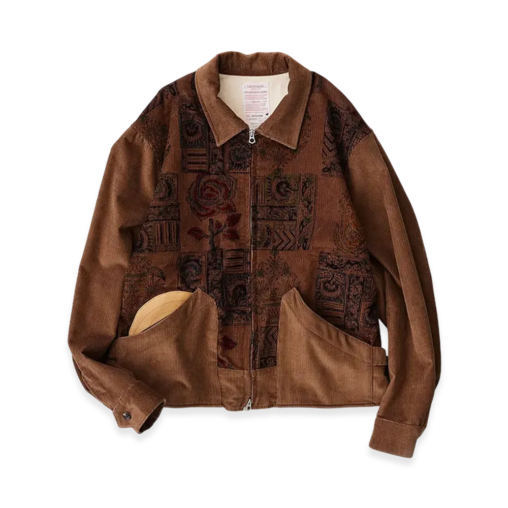 NICENESS Stephens B.P Block Print Indian Jacket "Brown"
