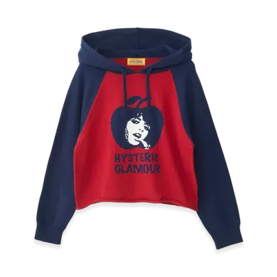 HYSTERIC GLAMOUR APPLE GIRL Knit Hoodie "Red"