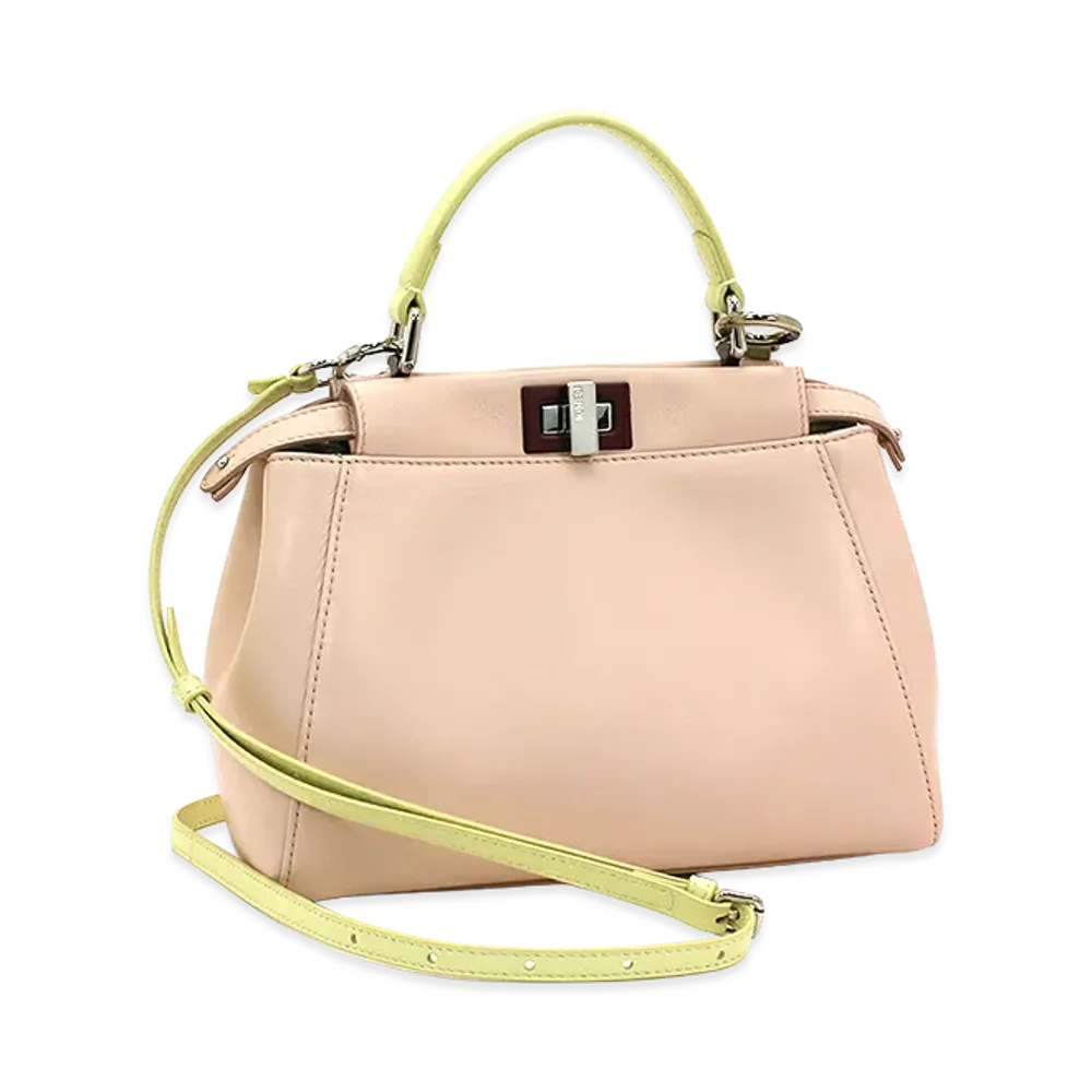 FENDI Women's Handbag (with shoulder strap) 2Way Shoulder Bag Peekaboo Mini "Light Pink/Yellow"