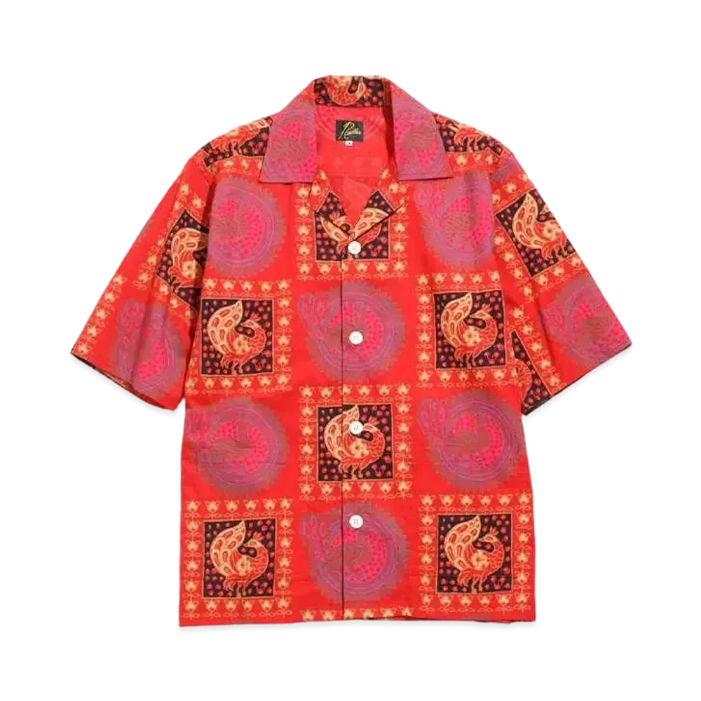 Needles CABANA SHIRT - COTTON CLOTH / BATIK "Red"