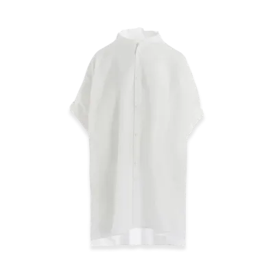 Y's Cotton Lawn Rolled-Up Half Sleeve Blouse "Off White"