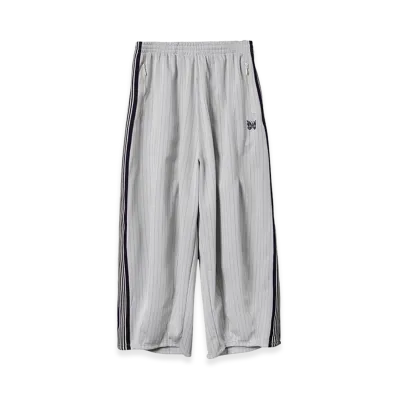 NEEDLES x Studious H.D. Track Pants Poly JQ Braiding "GreyBeige"