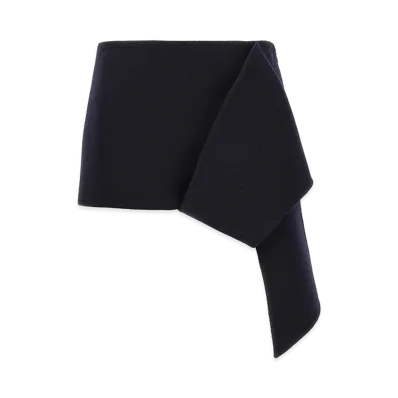 PRADA Women's Wool Cloth Mini Skirt "Dark Blue"