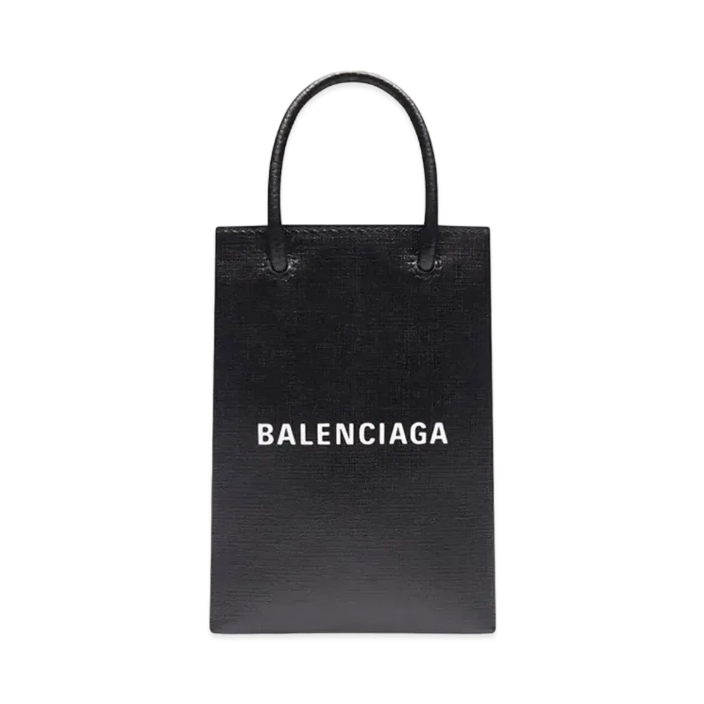 BALENCIAGA Mini Shopping Bag Squared Calfskin "Black"