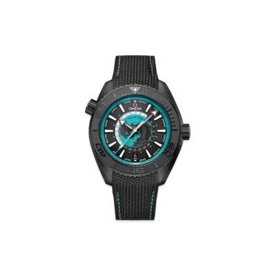 OMEGA Seamaster Planet Ocean 600M 45.5MM Ceramic Rubber Strap "Black/Turquoise" 215.92.46.22.01.006