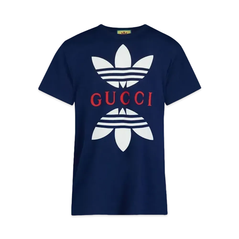 adidas Gucci Cotton Jersey T-Shirt "Dark Blue"