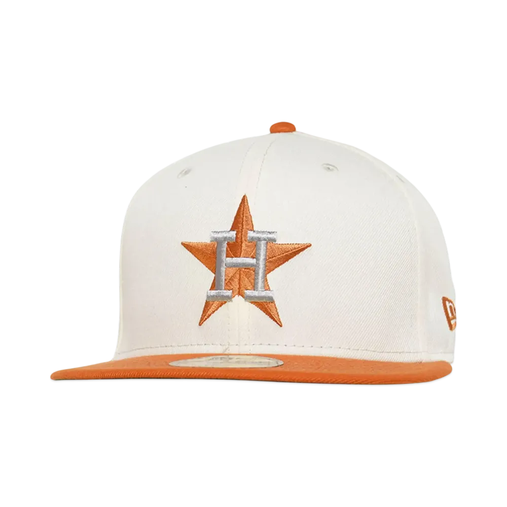 NEW ERA 59FIFTY MLBCO 80S 2TONE Houston Astros "CHROME/FIGHT ORANGE"