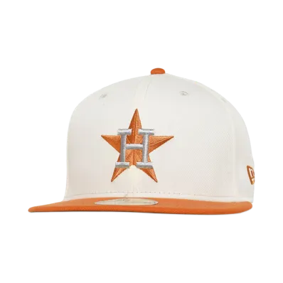 NEW ERA 59FIFTY MLBCO 80S 2TONE Houston Astros "CHROME/FIGHT ORANGE"