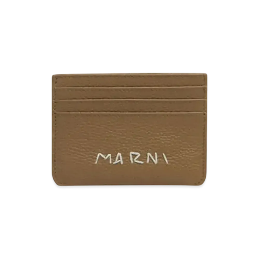 Marni Leather Cardholder with Marni Mending Embroidery "Creta"