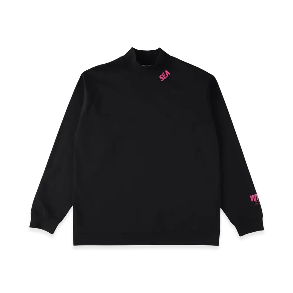WIND AND SEA CT Mockneck (Cordura(R)) L/S Tee "Black/Pink"