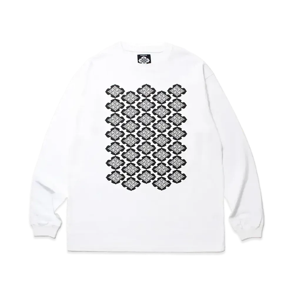 APHRODITEGANG Gakkin x Budspool Punishment Family Crest Pattern L/S Tee "White"